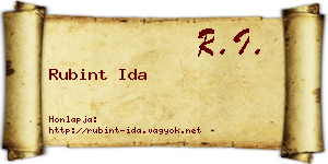 Rubint Ida névjegykártya