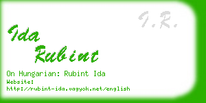 ida rubint business card